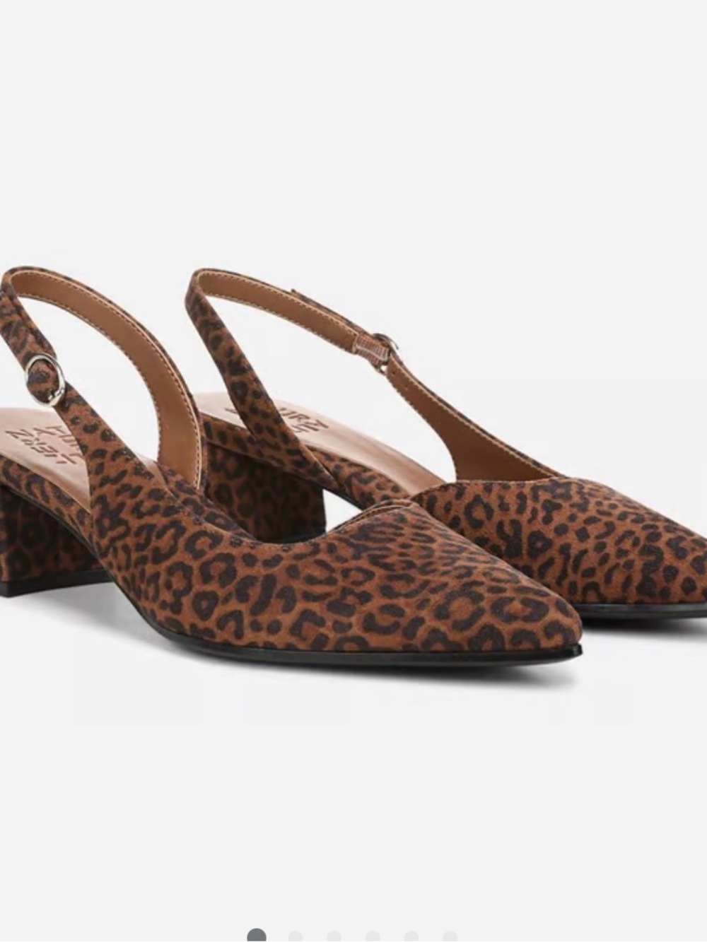 Naturalizer Leopard-Print Slingback Block Heel Pumps - Brown/Black